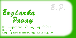 boglarka pavay business card